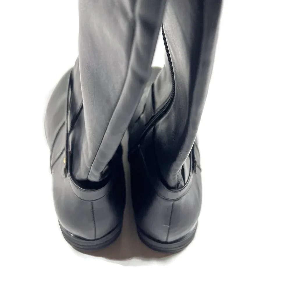 Sam‎ and Libby Virginia Black Tall Boots Womens 4 Zip Side Riding Casual
